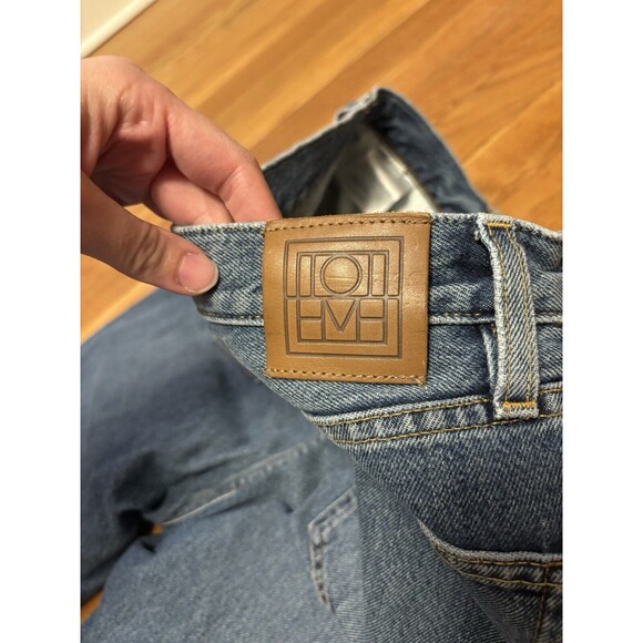 Toteme Classic Cut Denim Blue Cotton Vintage Wash Straight Leg Cropped Size 27 - Picture 11 of 12